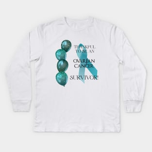 Ovarian Cancer Survivor Support Kids Long Sleeve T-Shirt